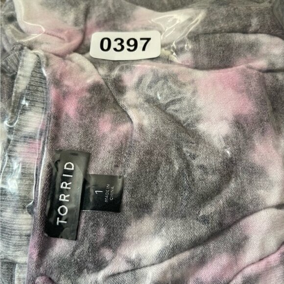 Torrid Pullover Drop Shoulder Sweater tie dye super soft lightweight v-neck 1X - Picture 10 of 10